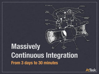 Massively
Continuous Integration
From 3 days to 30 minutes
 
