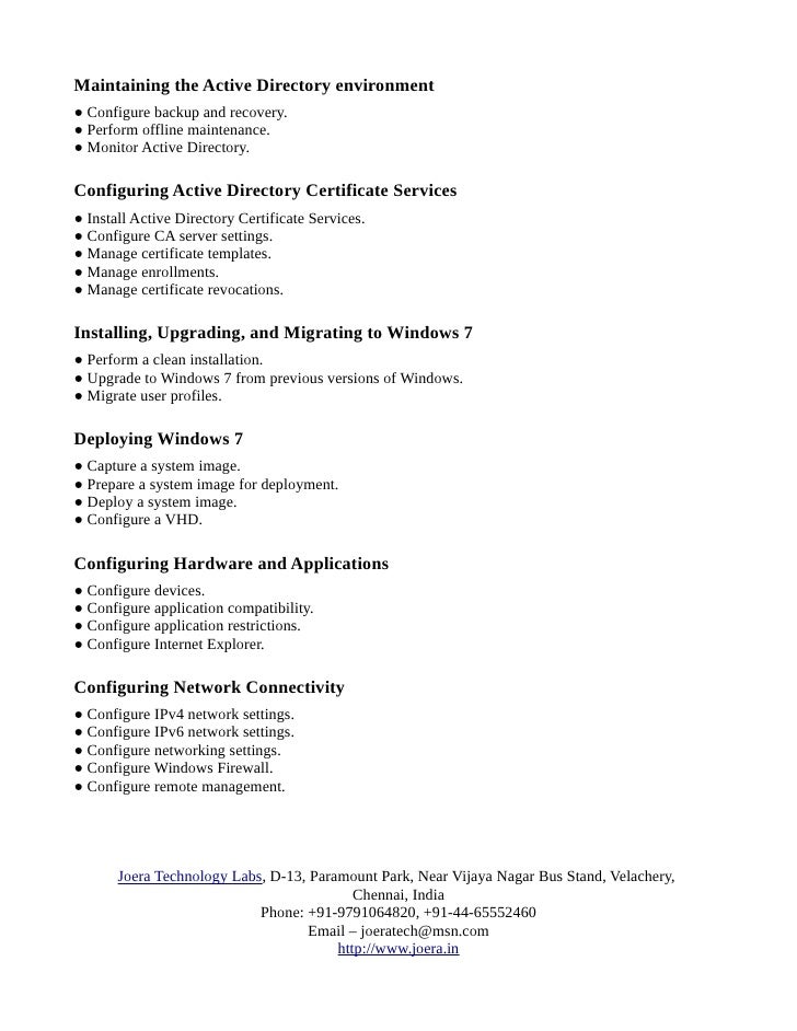 certificate gpo using apply syllabus www.joera.in MCITP certificate gpo using apply syllabus www.joera.in MCITP