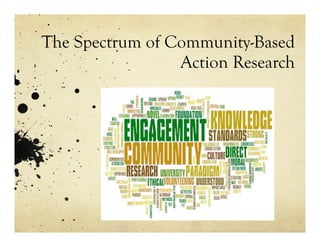 The Spectrum of Community-Based
Action Research
 