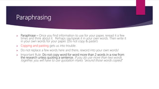 Basic Citation: Avoiding Plagiarism_fall 2018 | PPTX
