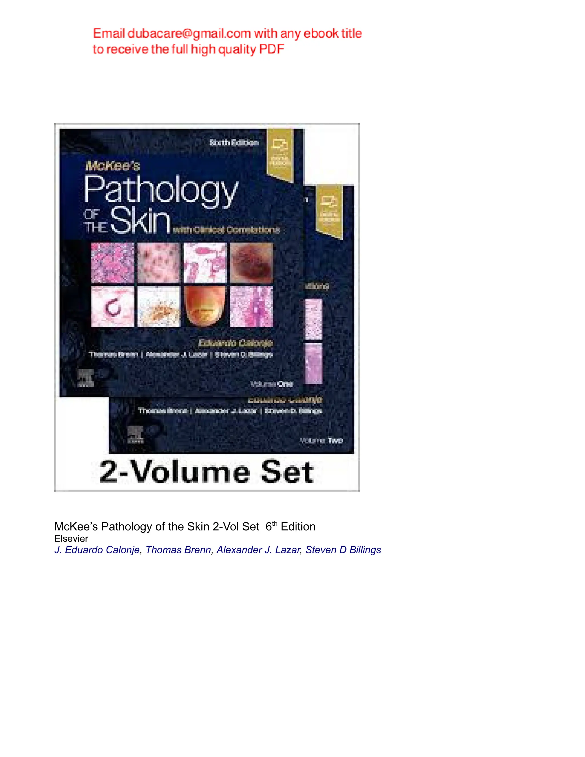 McKee's Pathology of the Skin 2-Vol Set 6th Edition Eduardo