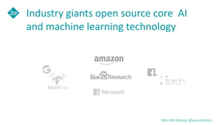 Wes McKinney @wesmckinn
Industry giants open source core AI
and machine learning technology
 