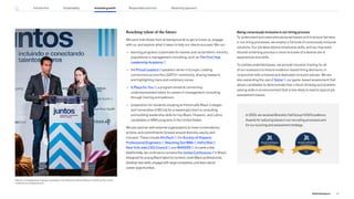 Reaching talent of the future
We want individuals from all backgrounds to get to know us, engage
with us, and explore what it takes to help our clients succeed. We run:
— learning programs customized for women and racial/ethnic minority
populations in management consulting, such as The First Year
Leadership Academy
— the Proud Leaders speakers series in Europe, creating
connections across the LGBTQ+ community, sharing research,
and highlighting trans and nonbinary voices
— A Place for You , a program aimed at connecting
underrepresented talent to careers in management consulting
through training and webinars
— preparation for students studying at Historically Black Colleges
and Universities (HBCUs) for a meaningful start in consulting
and building leadership skills for top Black, Hispanic, and Latino
candidates in MBA programs in the United States
We also partner with external organizations to move conversations,
actions, and commitments forward around diversity, equity, and
inclusion. These include AfroTech , the Society of Hispanic
Professional Engineers , Reaching Out MBA , HeForShe ,
New York Jobs CEO Council , and MAKERS , to name a few.
Additionally, we continue to convene the Juntos Conference in Brazil,
designed foryoungBlacktalenttoconnect,meetBlackprofessionals,
developnewskills,engagewithlargecompanies,andlearnabout
careeropportunities.
Being consciously inclusive in our hiring process
To understand and overcome personal biases and to ensure fairness
in our hiring processes, we employ a full suite of consciously inclusive
solutions. Our job descriptions emphasize skills, and our improved
résumé screening process is more inclusive of a diverse set of
experiences and skills.
To combat potential biases, we provide inclusion training for all
of our assessors to ensure evidence-based hiring decisions, in
conjunction with a trained and dedicated inclusion adviser. We are
also expanding the use of Solve , our game-based assessment that
allows candidates to demonstrate their critical-thinking and problem-
solving skills in an environment that is less likely to lead to typical job
assessment biases.
In2022,wereceivedBrandonHallGroupHCMExcellence
Awardsforreducingbiasesinourrecruitingprocessesand
foroursourcingandassessmentstrategy.
Alberto, an engagement manager and leader of the McKinsey Black Network in Brazil, at the Juntos
Conference he helped found.
47
2022 ESG Report
Introduction Sustainability Inclusive growth Reporting approach
Responsible practices
 