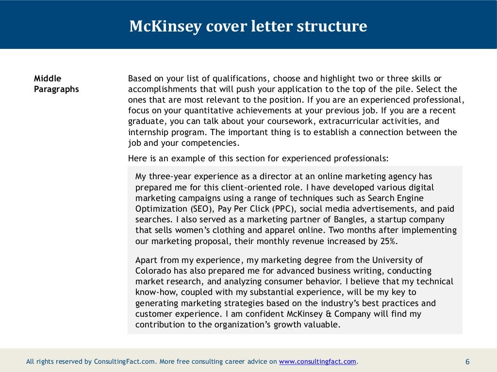 sample cover letter for mckinsey