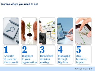 McKinsey & Company | 15
5 areas where you need to act
A wealth
of data out
there: use it
It applies
to your
organisation
D...
