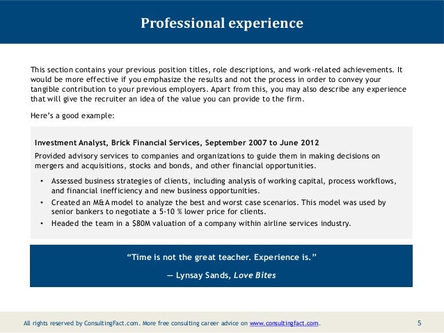 significant achievements in your professional career examples