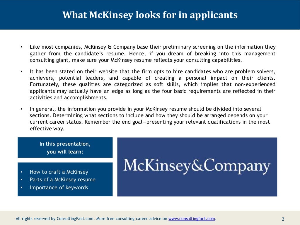 McKinsey Resume Sample