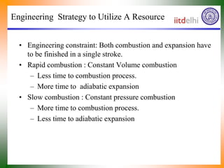 Engineering Strategy to Utilize A Resource
• Engineering constraint: Both combustion and expansion have
to be finished in ...
