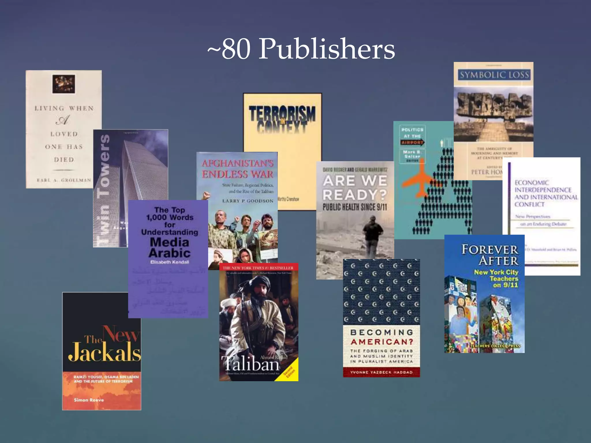 ~80 Publishers
 