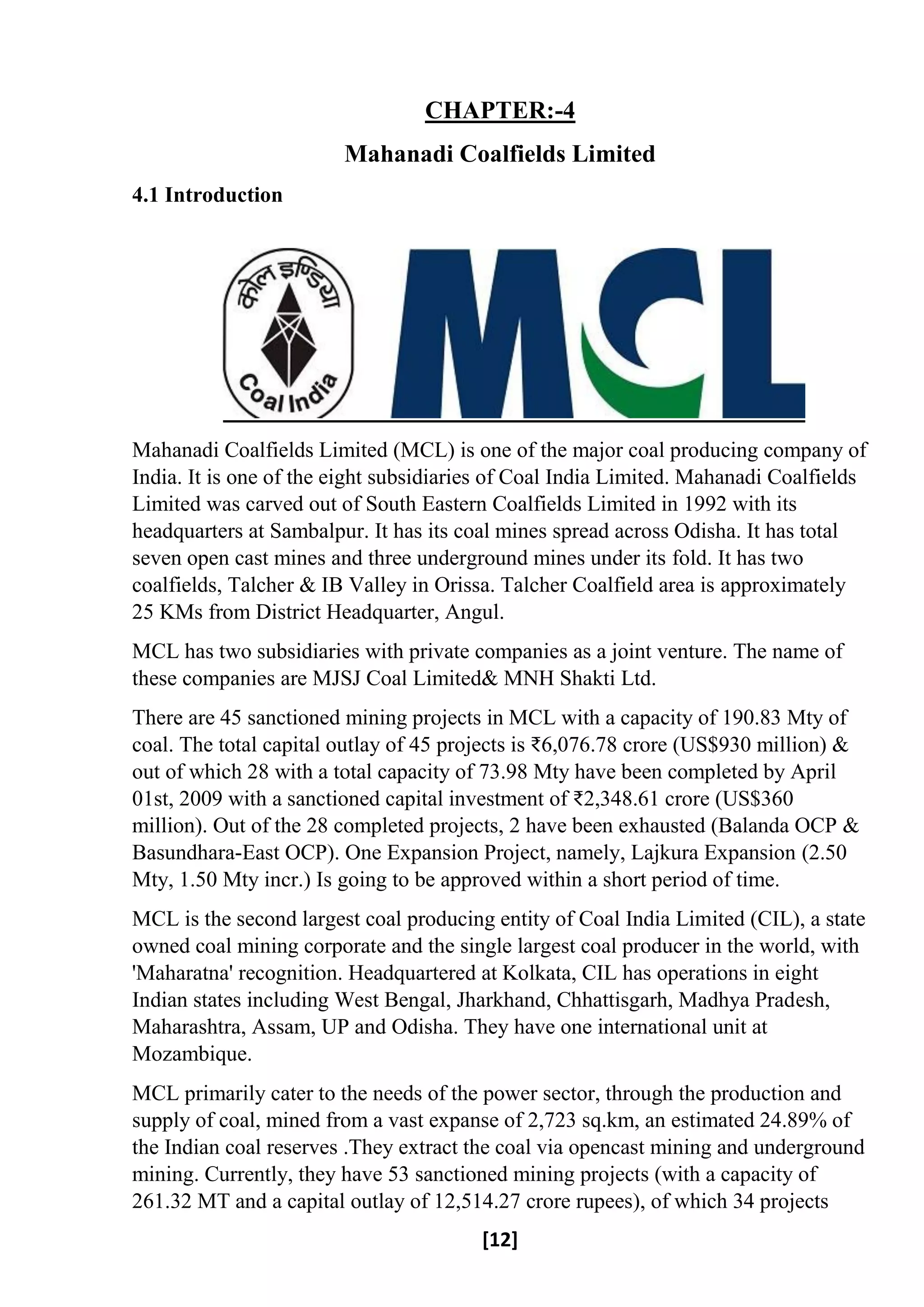 CSR Spending of Mahanadi Coalfields Limited | PDF
