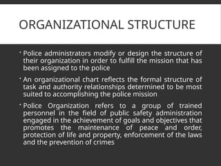 types, functions & administrative practices of law enforcement in ...