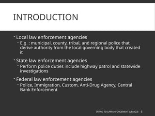 types, functions & administrative practices of law enforcement in ...