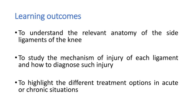 MCL,LCL & ALL injuries of the knee | PDF