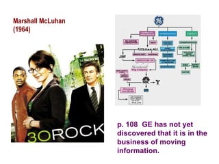 Marshall McLuhan (1964) p. 108  GE has not yet discovered that it is in the business of moving information. 