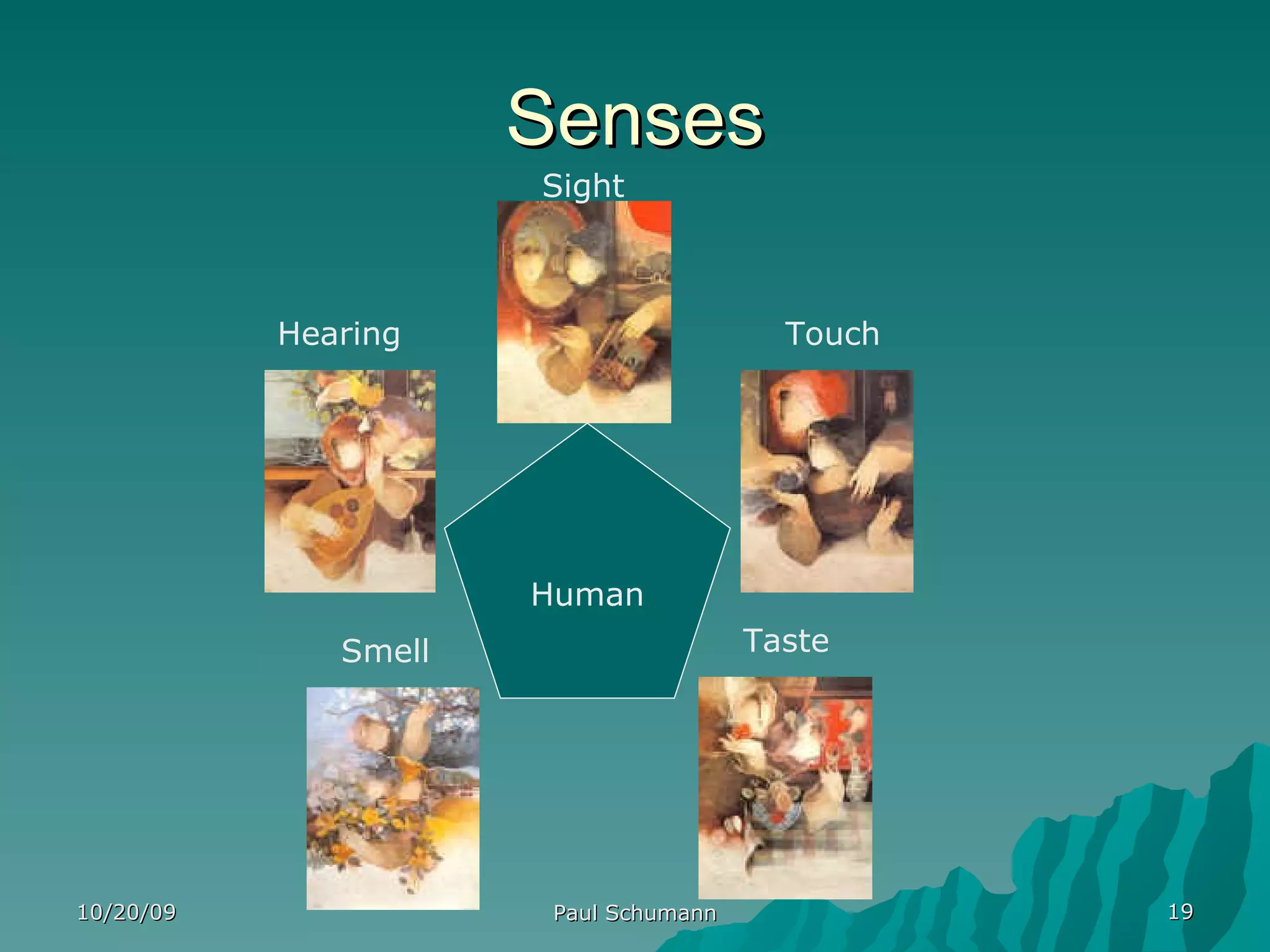 Senses 10/20/09 Paul Schumann Hearing Sight Smell Taste Touch Human 
