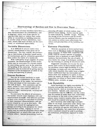 ___               -2




                                                                                                                                      *’




                                                                                                                            .-   . __




Shortcomings,of   Bamboo   and    How
                                          --to Chercome
                                                 ~I_~~~~~                The&
                                                                           _--_              ’x           _
                                                                                                                                 ..
                                                                                   ms, may      --        55         ...-:..
                                                                                    ay be split           .    “CC                ’




                                 nature      and     peculiarities       of the. building          ma-
                                                                                .

                                 Extr’eme              FiS sibility
                                      With     the     exce’ption     of thickiwalled             barn-          .




                                                                                                                           A.               I.’




                                                                                        .’
 
