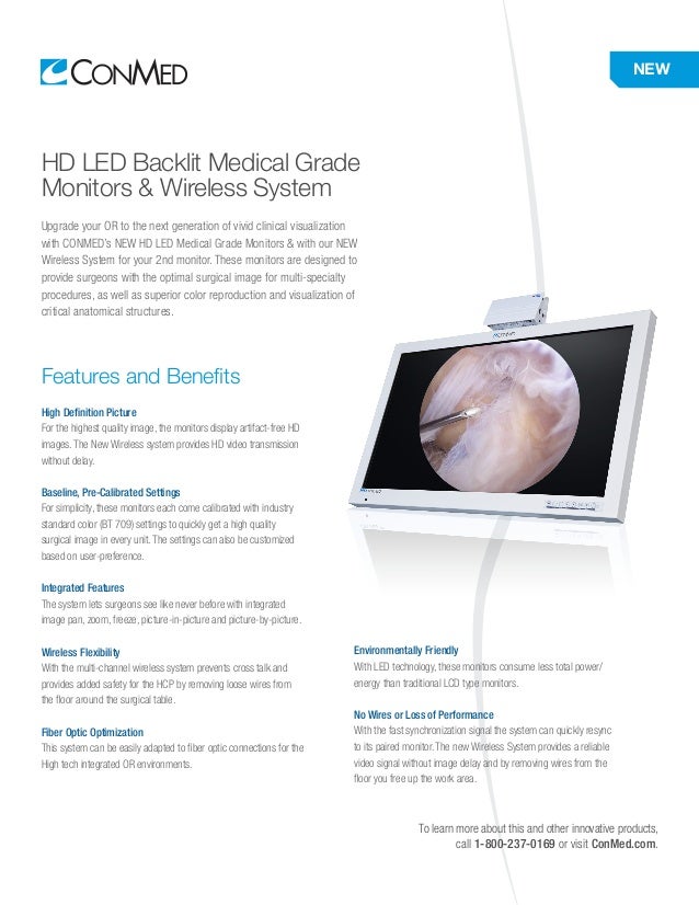 HD LED Backlit Medical Grade Monitors & Wireless System