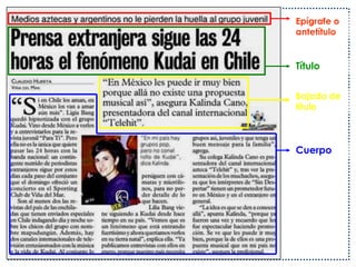 Redacción editorialNoticia  Lectores directos e indirectosLa prensa escritaGéneros PeriodísticosInformativoDe opinión
