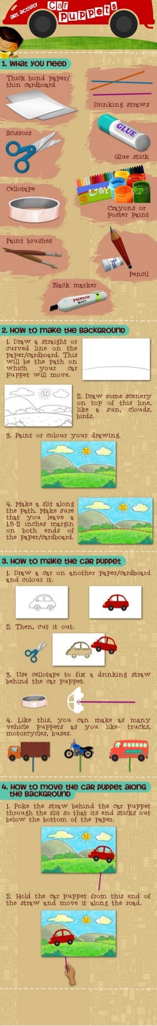 Car Puppets Craft Ideas – Mocomi Kids