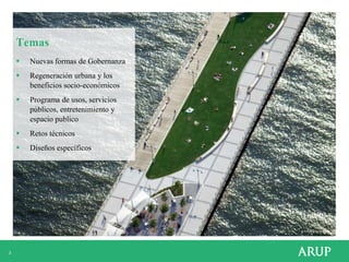 Temas


Nuevas formas de Gobernanza



Regeneración urbana y los
beneficios socio-económicos



Programa de usos, servicios
públicos, entretenimiento y
espacio publico



Retos técnicos



Diseños específicos

© Hudson River Park Trust

3

 