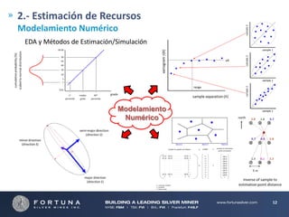 2.- Estimación de Recursos
Modelamiento Numérico
EDA y Métodos de Estimación/Simulación

Modelamiento
Numérico

12

 
