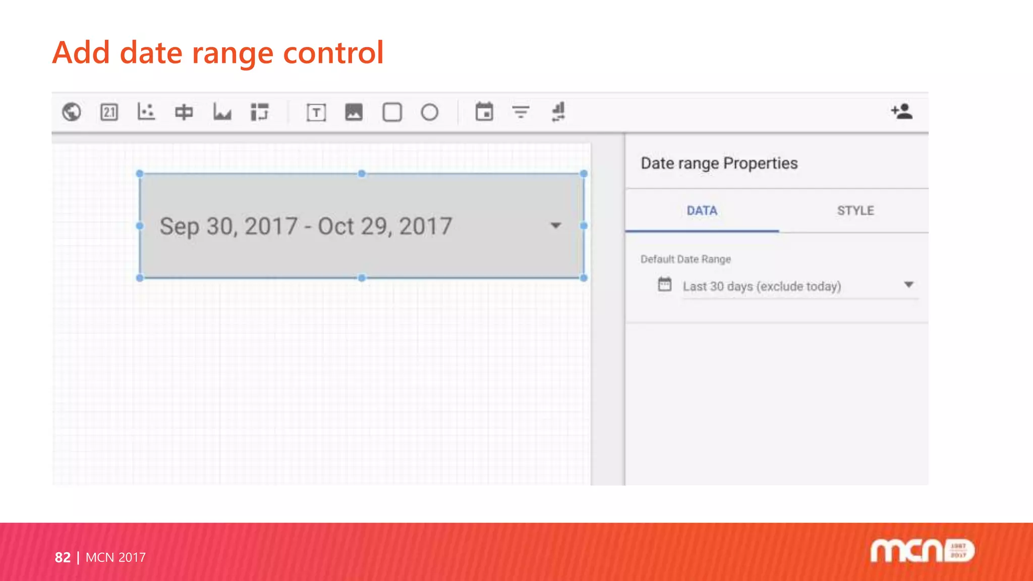 Add date range control
MCN 201782
 