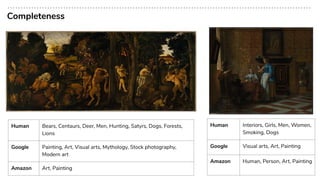 Completeness
Human Bears, Centaurs, Deer, Men, Hunting, Satyrs, Dogs, Forests,
Lions
Google Painting, Art, Visual arts, My...