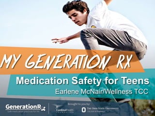 Medication Safety for Teens
Earlene McNair/Wellness TCC
 