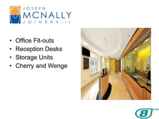 Office Fit-outs Reception Desks Storage Units Cherry and Wenge 