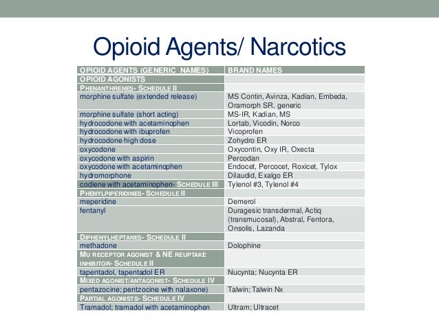 ativan narcotic classification list