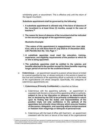MC No. 08 s. 2025 of the CSC Omnibus Rules on Appointments and Other HR ...
