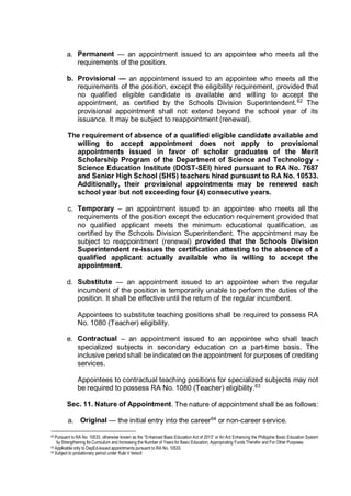 MC No. 08 s. 2025 of the CSC Omnibus Rules on Appointments and Other HR ...