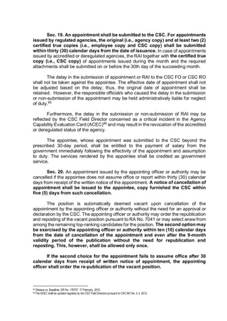 MC No. 08 s. 2025 of the CSC Omnibus Rules on Appointments and Other HR ...
