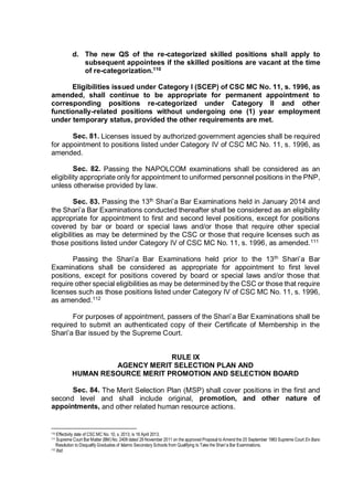 MC No. 08 s. 2025 of the CSC Omnibus Rules on Appointments and Other HR ...