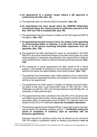 MC No. 08 s. 2025 of the CSC Omnibus Rules on Appointments and Other HR ...