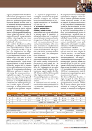 DOSSIER
Le pool 3 désigne l’ensemble des adminis-            1 et 2 augmentant progressivement et,                  On voit que la solidarité ainsi conçue, dès lors
trations locales qui ont passé une conven-           d’autre part, le taux constant du pool  5,             que n’est prise en compte que la masse sala-
tion individuelle avec une institution de            répartition inadéquate des ristournes                  riale des statutaires, présente l’inconvénient
prévoyance, qui pratique la gestion de fonds         entre l’administration locale et le pool 2             suivant : si un ou des membres d’un pool
collectifs de retraite et de survie. Fondé sur       auquel l’administration s’est affiliée après           décide(nt) de ne plus ou de moins jouer le
un mécanisme de convention individuelle,             le 31 mars 20019, etc.) 10.                            jeu de la solidarité (en d’autres termes s’il(s)
ce système est révocable. La résiliation du          Un mécanisme de répartition,                           apporte(nt) plus de charges que de cotisa-
contrat et l’affiliation au système solidarisé       fondé sur la solidarité des                            tions, en comparaison aux autres membres
au sein de l’ONSSAPL est donc possible.              affiliés aux pools de pension                          du pool), c’est l’ensemble du pool qui est
Le pool 4 désigne quant à lui les adminis-           Le mécanisme de pension actuel est fondé               affecté par cette diminution de recettes. La
trations qui gèrent leur propre caisse de            sur un strict régime de répartition : les              question n’est pas, à ce stade, de porter un
pension. Ici aussi, le passage au régime             actifs actuels cotisent pour les pensionnés            jugement de valeur sur les comportements
solidarisé est envisageable, tout comme              actuels. Le taux de cotisation est fonction            individuels (nous reviendrons sur les élé-
la conclusion d’une convention avec une              du rapport entre la charge de pension pré-             ments qui amènent une autorité à moins
institution de prévoyance.                           sumée pour une année donnée et la masse                nommer), mais d’établir le constat que la
Suite à la réforme des polices, la loi du 6 mai      salariale (statutaire) pour cette même                 réglementation présentait, dès son origine,
20026 a prévu une affiliation obligatoire de         année. Ce système est donc directement                 cette faiblesse d’être directement affectée par
tout le personnel nommé des services de              affecté par les phénomènes de diminution               les comportements individuels.
police à partir du 1er avril 2001 : il s’agit du     salariale et de vieillissement de la popula-           Les mécanismes correcteurs, déjà évo-
pool 5, qui comprend donc une compo-                 tion11. Au fil des ans, les taux de cotisations        qués plus haut, sont divers : on parle de
sante locale et une composante fédérale7.            réclamés aux pools 1 et 212 ont largement              « réserves affectées », c’est-à-dire dédica-
Ce pool ne prenant en charge que les pen-            évolué (v. tableau 1).                                 cées au financement du régime de pen-
sions ayant pris cours après le 31 mars              Il faut cependant noter que, malgré leurs              sions publiques locales. Y sont compris :
2001, il a automatiquement affiché un                augmentations respectives, ces taux sont               - Le Fonds d’égalisation du taux des coti-
solde largement positif (apport impor-               plus bas que ceux qui auraient dus être                sations pension, qui trouve sa base dans
tant de cotisations8 et charge de pension            effectivement réclamés : pour le pool 1, au            l’article 10 de la loi du 6 août 1993, qui pré-
réduite). Les pensions déjà en cours des             lieu de 30 et 32 % en 2010 et 2011, ce sont            voit que ce fonds a pour but de contribuer à
anciens policiers demeurent à charge des             32,5 et 38,5 % qui auraient été nécessaires            aligner les taux de cotisation des pools 1 et
régimes de pension auxquels ils étaient              pour atteindre l’équilibre financier. Même             2. Ce fonds est alimenté par une retenue de
affiliés avant la réforme. Le maintien de            constat pour le pool 2 : au lieu des 37 et             13,07 % sur le montant complet du pécule
cette charge des anciennes pensions a                40 % réclamés en 2010 et 2011, ce sont 46              de vacances secteur public payé aux agents
impliqué la mise en place d’un mécanisme             et 48,5 % qui eurent été nécessaires13.                des administrations locales16.
de ristournes du pool 5 vers les régimes de          C’est grâce à l’application de « mécanismes            - Les bonis d’allocations familiales : il
pension prenant en charge ces pensions               correcteurs » que ces taux ont pu être                 s’agit, d’une part, du surplus des cotisa-
antérieures au 1er avril 2001 afin d’assurer         contenus.                                              tions de sécurité sociale de 5,25 % perçues,
la neutralité de la réforme pour les pou-            De l’application de ces taux moindres, en              après paiement des prestations familiales
voirs locaux. Cet objectif de neutralité n’a         sont résultés des déficits pour les pools 1 et         dues en vertu de la loi aux ayants droit de
toutefois pas été atteint (distorsion entre,         2 qui durent être comblés par des réserves             l’ONSSAPL et, d’autre part, des produits
d’une part, les taux applicables aux pools           (v. tableaux 2 et 3).                                  financiers ou intérêts de l’excédent précité

                  Tableau 1 - Evolution des taux de cotisation pool 1, 2 et 5 de 1997 à aujourd’hui
   Pool       De 1997 à 2004      2005        2006       2007         2008        2009       2010                                                  2011
    1               27,5 %               27,5 %            27,5 %           27,5 %            27,5 %             27,5 %            30 %             32 %
    2               27,5 %               29,5 %            32,5 %           34,5 %            34,5 %             34,5 %            37 %             40 %
    5                                                          27,5 % de 2002 (création du pool) à 2011

                                                            Tableau 2 - Déﬁcit Pool 1
Année                                              2007                       2008                         2009               2010               2011
Déﬁcit (en millions d’euros)                        28,6                                91                  81            81 (estimation)    90 (estimation)
Mode de couverture du déﬁcit Utilisation d’une partie du Fonds d’égalisation14   Réserves pool 1    Réserves pool 1 Réserves pool 1         Réserves pool 1

                                                            Tableau 3 - Déﬁcit Pool 2
Année                                         2007                     2008           2009                                 2010                  2011
Déﬁcit (en millions d’euros)   318,7 (déﬁcit cumulé jusque 2007)             125                   141,1             133 (estimation)       131 (estimation)
Mode de couverture du déﬁcit Utilisation du Fonds d’égalisation (13,07 % sur le pécule de vacances, v. ci-après).


                                                                                                                    NOVEMBRE 2011 N°862 MOUVEMENT COMMUNAL 19
 