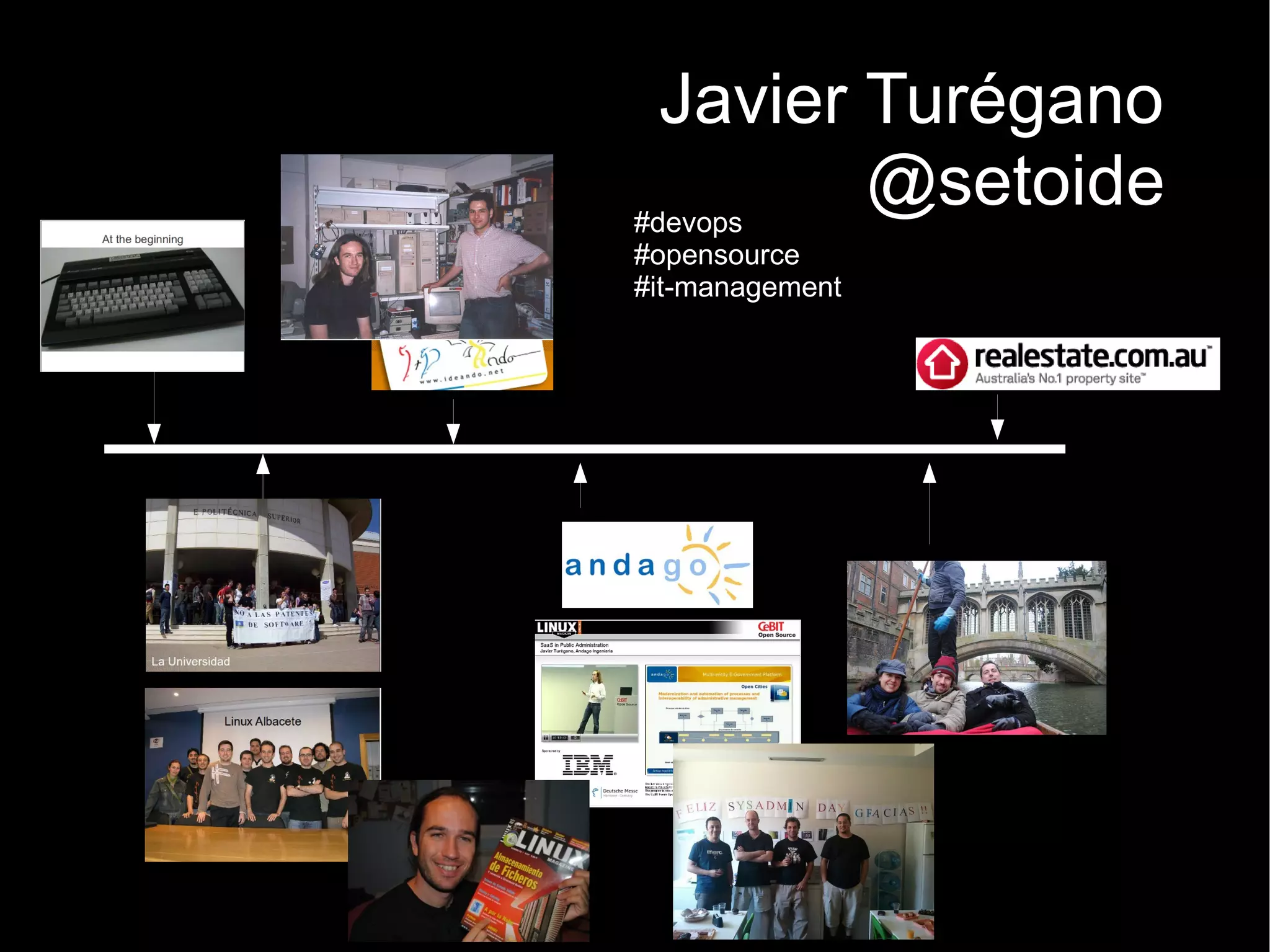 Javier Turégano
#devops
         @setoide
#opensource
#it-management
 