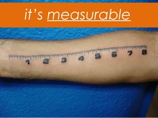 it’s measurable
 