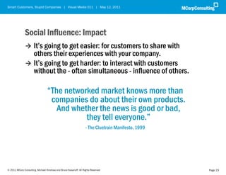 Smart Customers, Stupid Companies | Visual Media 011 | May 12, 2011




              Social Influence: Impact
           ...