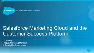 Salesforce Marketing Cloud and the
Customer Success Platform
Liz Farrelly
Product Marketing Manager
liz.farrelly@salesforce.com
 
