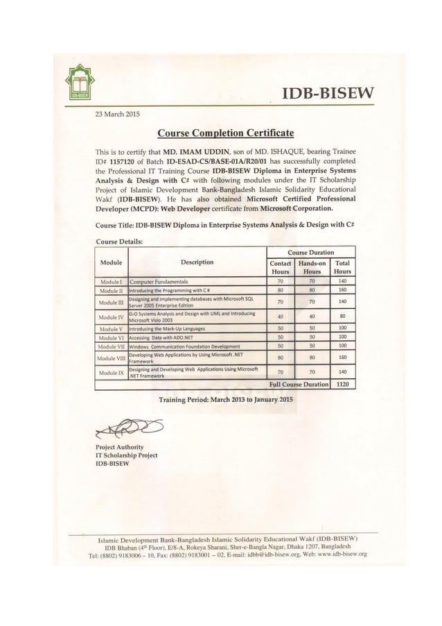 MCPD Certification Imam Uddin imamuddinwp PDF Technology