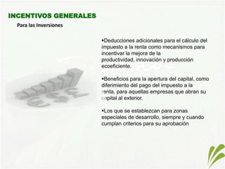 las inversiones extranjeras que aumenten la capacidad de exportación del Ecuador. PROTECCIÓN A LA INVERSIÓN PRIVADALAS LEYES ECUATORIANAS PERMITEN LA PROTECCION DE LA INVERSION PRIVADA CON TODOS ESTOS INSTRUMENTOS LEGALES