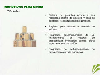 INCENTIVOS A LA INVERSIÓN