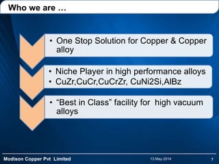 Modison Copper Private Limited | PPT