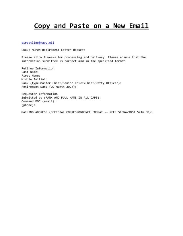 mcpon letter request form retirement letter
