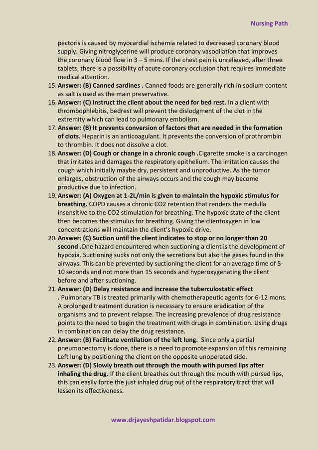 MCQ. Medicalsurgical Nursing