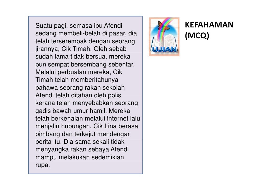 LATIHAN BAHASA MELAYU PSLE - KEFAHAMAN MCQ 03