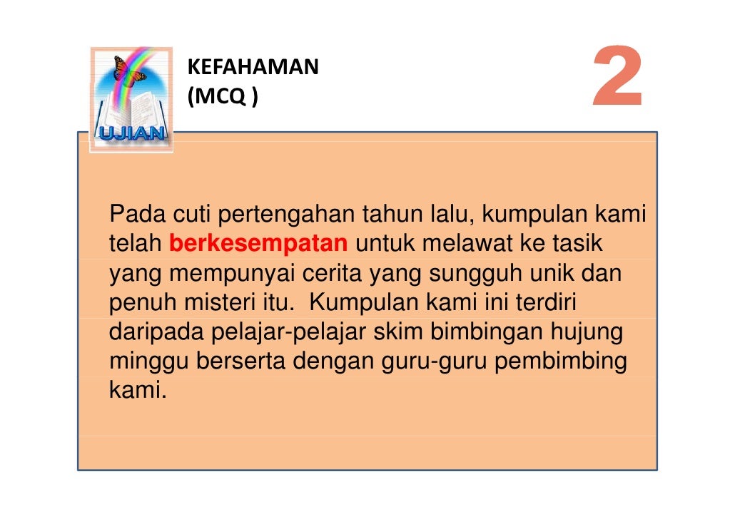 LATIHAN BAHASA MELAYU PSLE - KEFAHAMAN MCQ 07