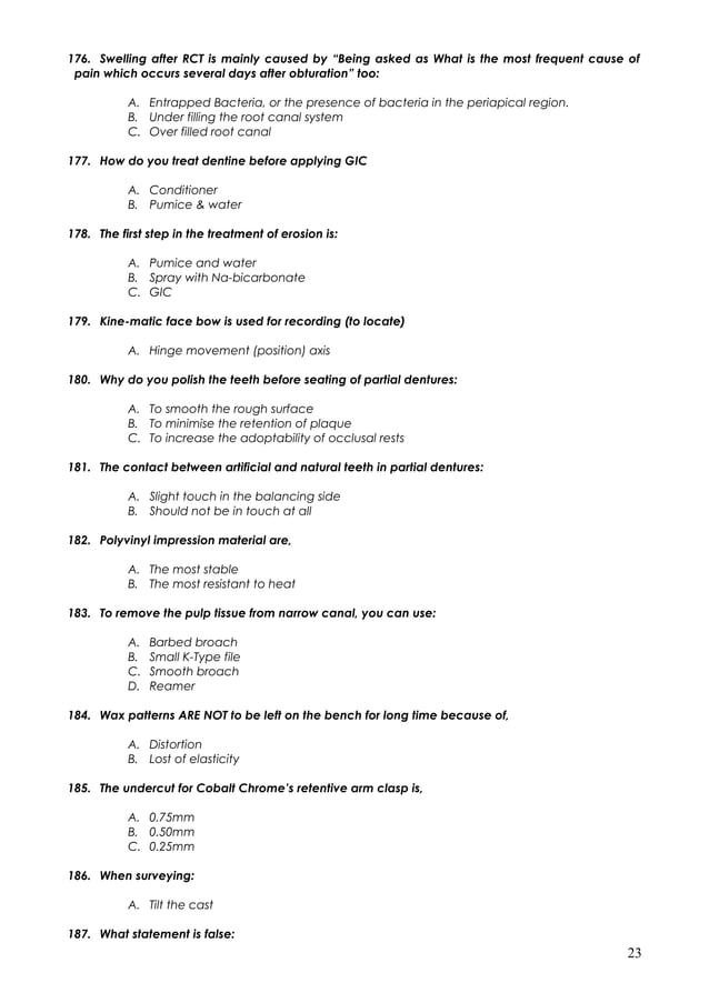 1100 MCQ in Dentistry with Answers
