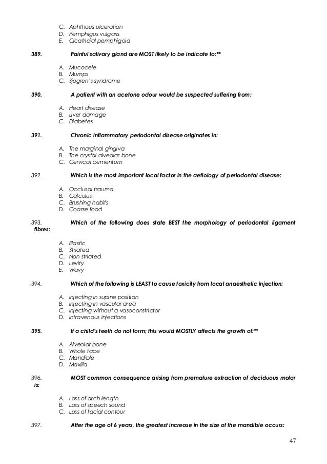 dentist question